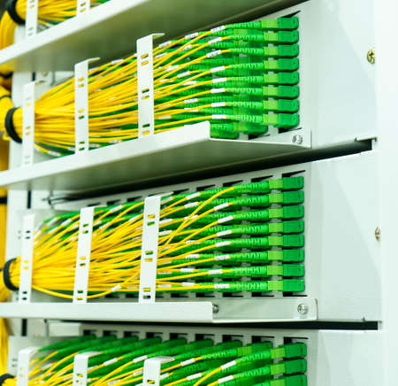 Fiber optic network cable connect to communication Distribution point