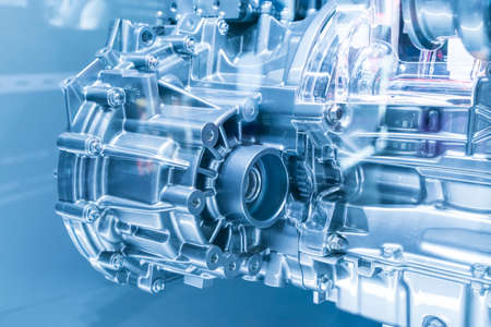 modern powerful car engine section