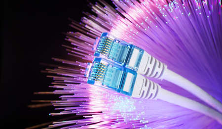 network cable with high tech technology color background