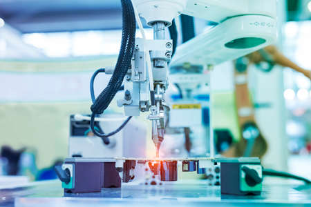 soldering iron tips of automated manufacturing soldering and assembly pcb board