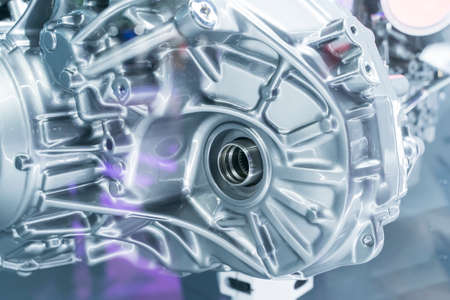 Modern powerful car engine sectionの写真素材