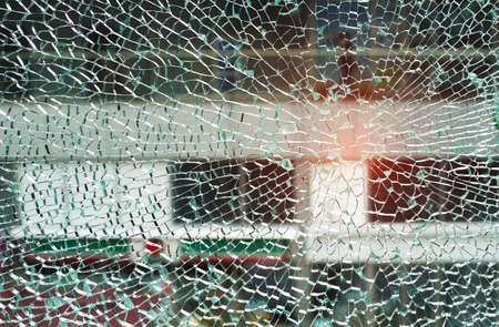background of cracked window,Broken glass wall.