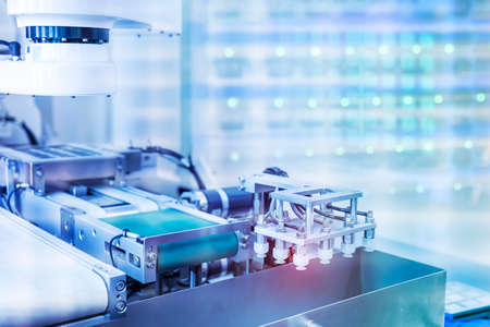 robotic pneumatic piston sucker unit on industrial machine,automation compressed air factory...