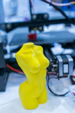 3D Printing female torso with 3D Printerの写真素材