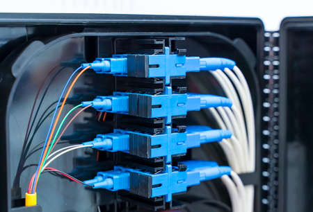 Fiber optic network cable connect to communication Distribution point