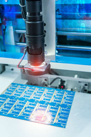 Robotic vision sensor camera system in intellegence pcb factory, manufacturing industry for industry...