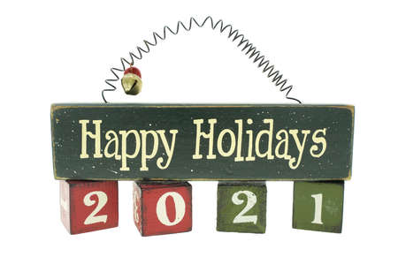 happy holidays text with the number 2021,symbol of the new year 2021