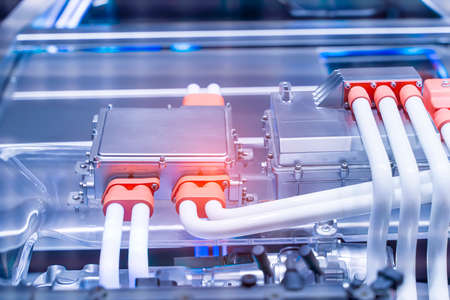electric system of eco car engine, Automotive part concept.