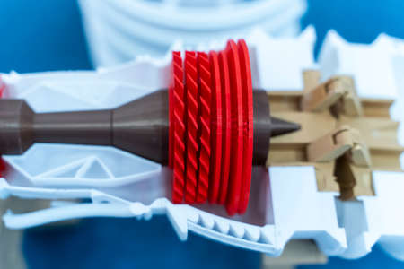 Printing 3D printer jet engine printed model plasticの写真素材