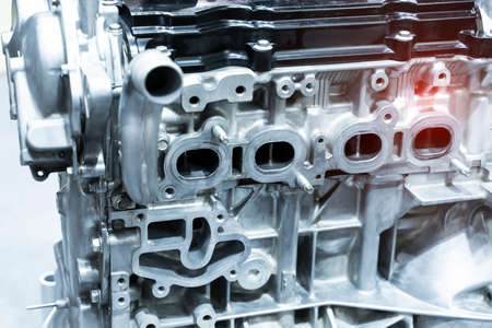modern powerful car engine section
