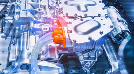 electric system of eco car engine, Automotive part concept.