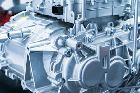 electric system of eco car front engine Automotive part concept