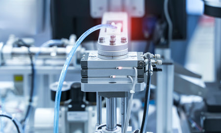 robot gripping and smart robot working on smart factory,industry 4.0 and technology.の写真素材