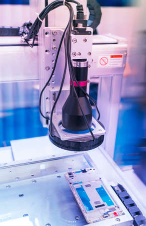 vision sensor camera system in intellegence factory,manufacturing industry for industry 4.0 and technology conceptの写真素材