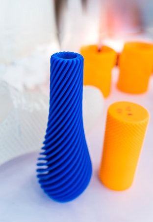 vase closeup object printed 3d printer close-up. Progressive modern additive technology 4.0...