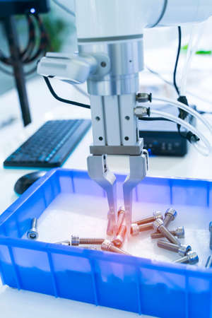 automatic machine tool in industrial manufacture factory,Smart factory industry 4.0 concept.