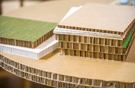 house furniture made with cardboard. Artistic product handicraftの写真素材