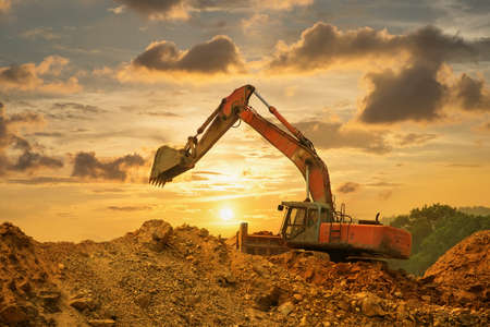 digger shovel working at subsetの写真素材