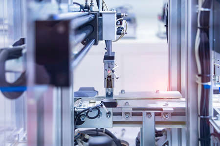automatic machine tool in industrial manufacture factory,Smart factory industry 4.0 concept.