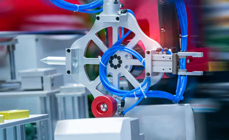 Smart industry robot arms for digital factory production technology showing automation manufacturing process of the Industry 4.0の写真素材