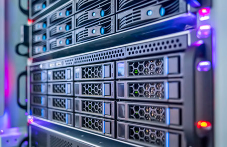 server with rack in server room, data center conceptの写真素材