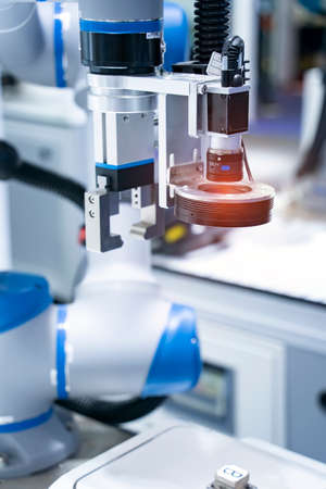 automatic vision sensor camera system in intellegence factory,manufacturing industry for industry 4.0 and technology conceptの写真素材