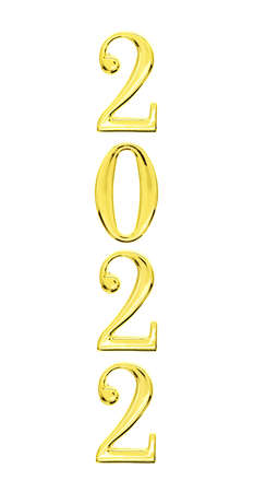 Year 2022 golden background for new year festive greeting cardの写真素材
