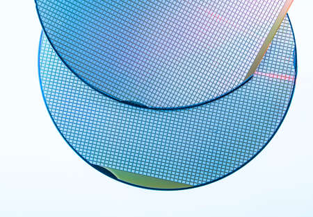 colorful Semiconductor wafer disk made of siliconの写真素材