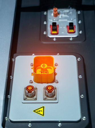 electric system of eco car engine, Automotive part concept.