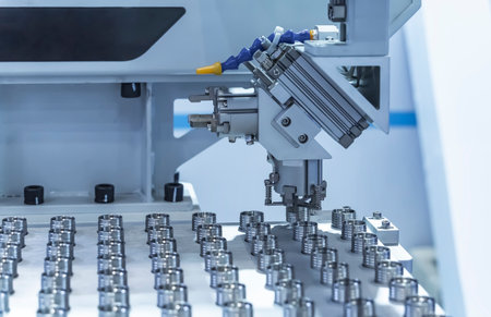 smart robot in manufacturing industry for industry 4.0 and technology concept. Robotic vision sensor...