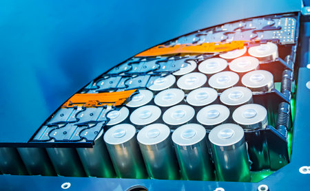 disassembled lithium ion form factor cell battery pack.の写真素材