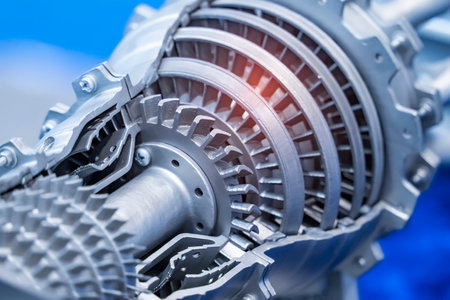 Aircraft turbine wheel printed on metal 3d printer. A model created in a laser sintering machine....
