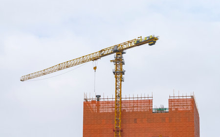 Construction of high-rise buildings in City, industrial construction siteの写真素材