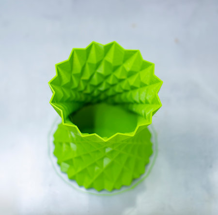 green vase closeup object printed 3d printer close-up.の写真素材