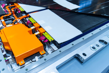 lithium battery pack module with bms available for electric car or storage power stationの写真素材