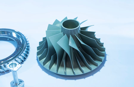 Abstract background of Rotor turbine with several Turbine bladesの写真素材