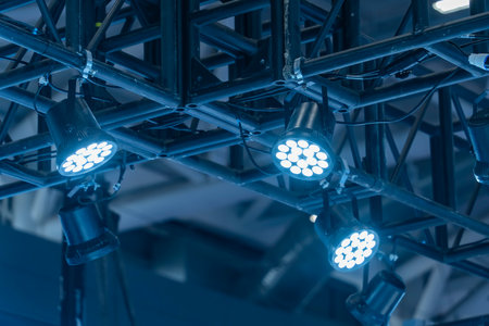 LED stage lighting fixtures at the show