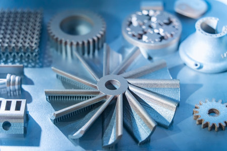 Aircraft turbine wheel printed on metal 3d printer.