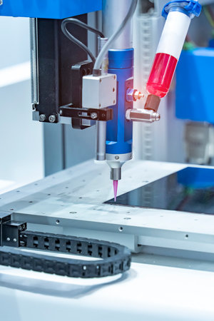 technology of nozzle device and needle of automatic glue dispenser machine (glue injection) at...