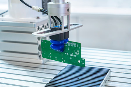 automtic robotic arm system in intelligence pcb factory