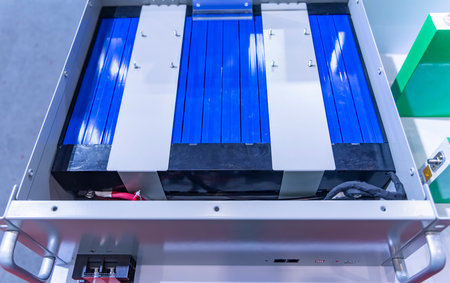 lithium battery pack module with bms available for electric car or storage power stationの写真素材