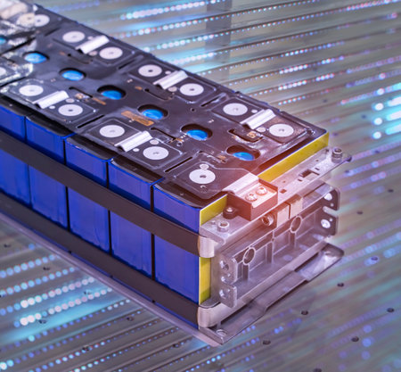lithium battery pack module with bms available for electric car or storage power stationの写真素材