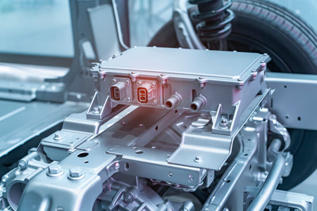 electric system of eco car front engine Automotive part conceptの写真素材