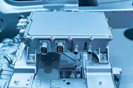 electric system of eco car front engine Automotive part conceptの写真素材