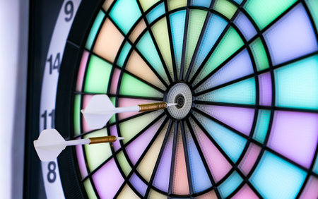 Closeup of a electronic dart board
