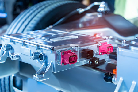 electric system of eco car engine, Automotive part concept.の写真素材