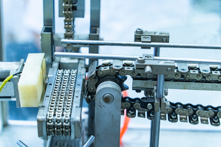 Roller speed Chains With Sporckets for Conveyor and Machinesの写真素材