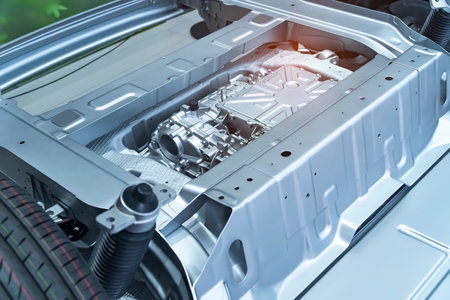 Electric system of eco car engine, Automotive part concept.の写真素材