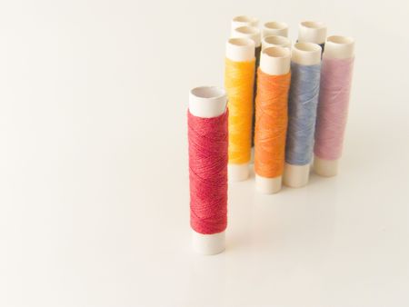 Colorful thread with white background