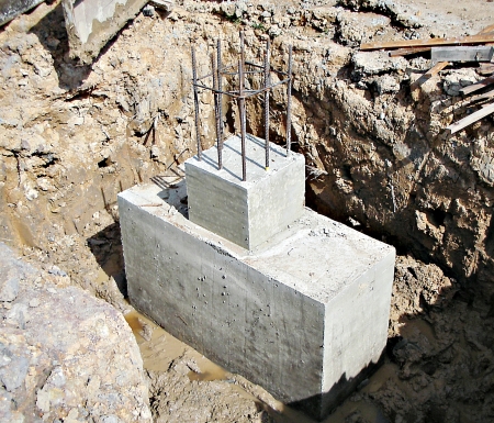 The concrete footing of school blockのeditorial素材